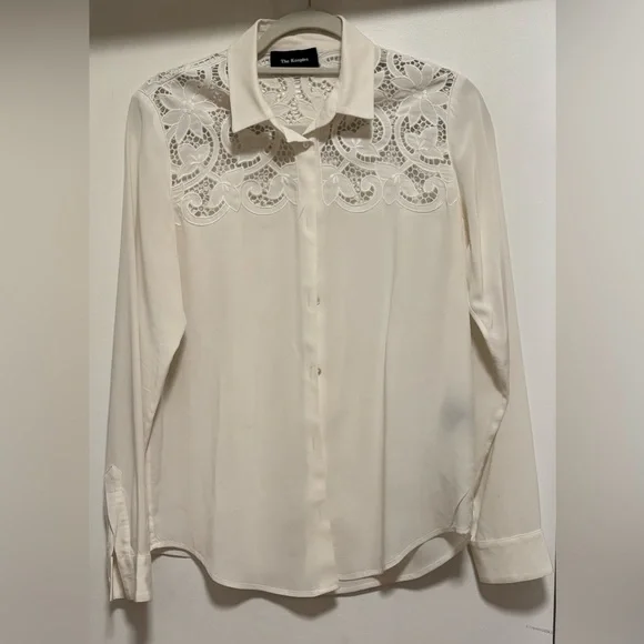 THE KOOPLES White Floral Button Down (S) - Picture 4 of 5